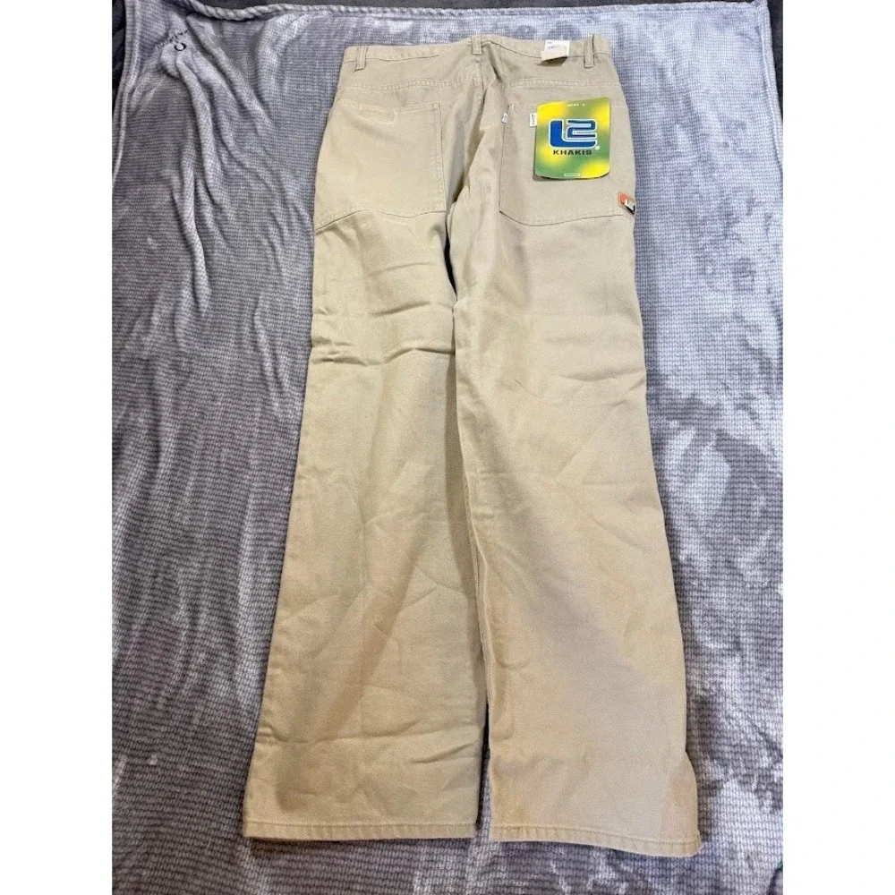 Levis L2 Khakis Mens 34x34 Vintage Cargo Carpenter Pants Straight Tan Deadstock